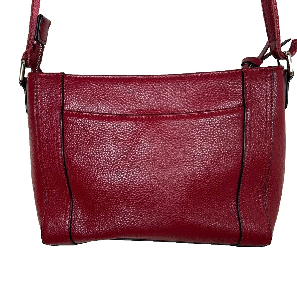 S-Zone Small crossbody bag red leather adjustable Preppy Basic Capsule Office
